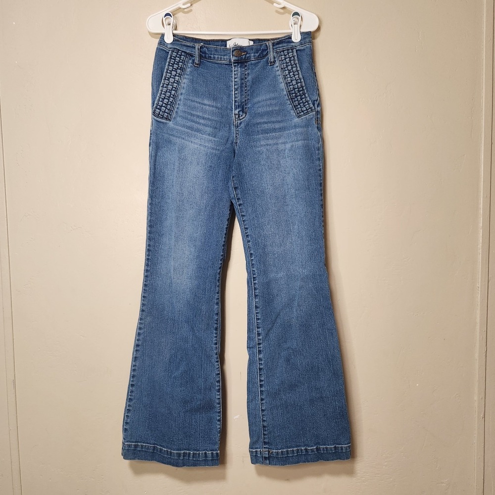 Women’s Blue Flare Wide-Leg Jeans